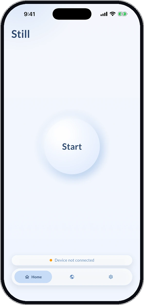 Chill STILL app — home screen